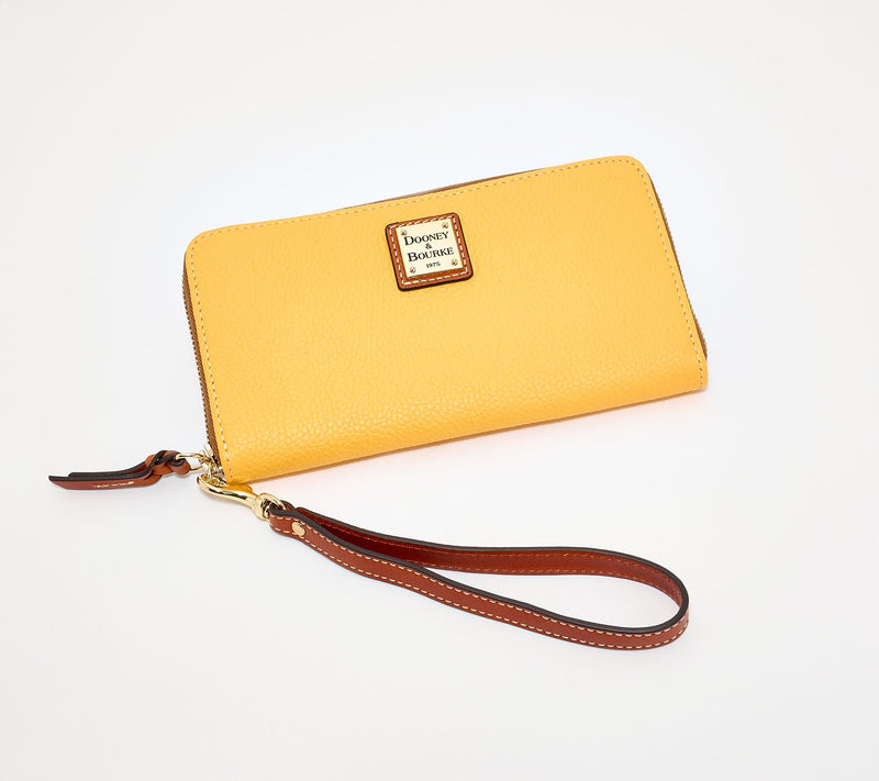 Dooney & Bourke Pebble Leather Large Zip Around Wrislet — View 19