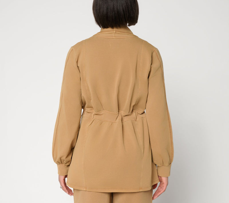 LOGO Lounge by Lori Goldstein Open Front Shawl Collar Cardigan — View 10