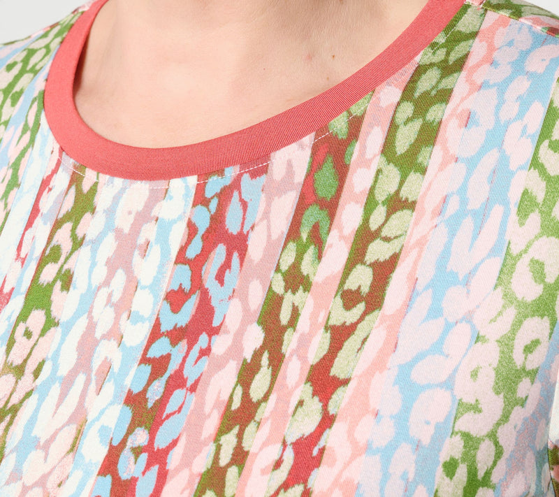 LOGO by Lori Goldstein Rayon 230 Printed Ringer Tee — View 6