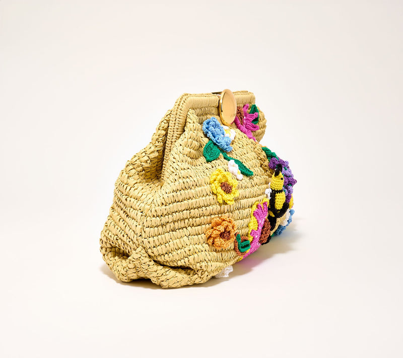 Aimee Kestenberg Oversized Embroidered Raffia Clutch — View 2