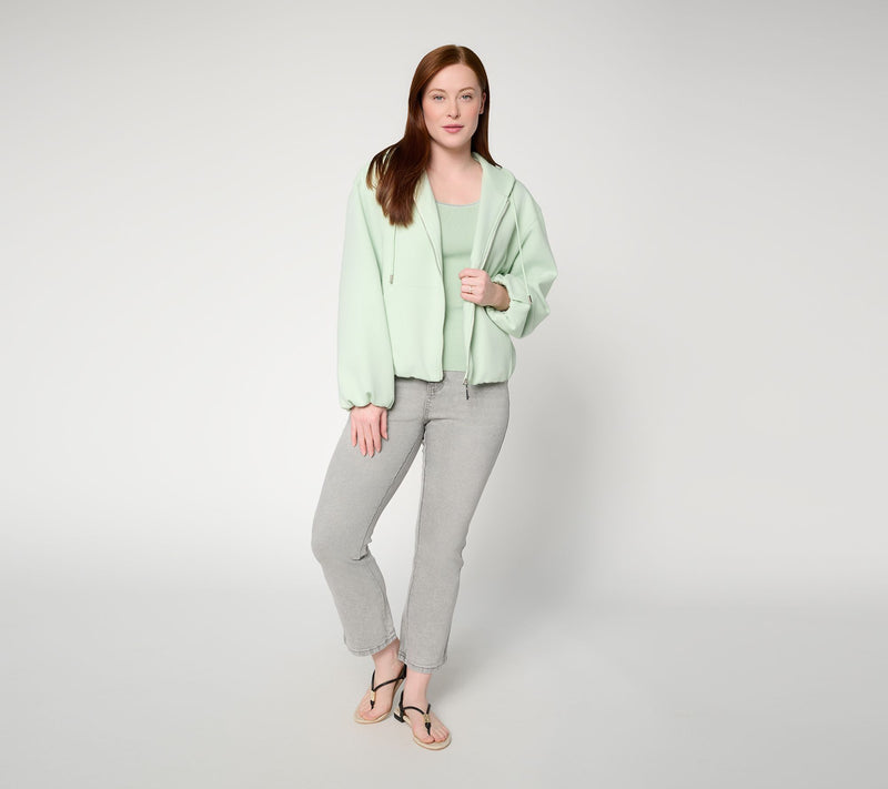 RM Studio x Rebecca Minkoff Sponge Knit Zip Front Hoodie — View 4