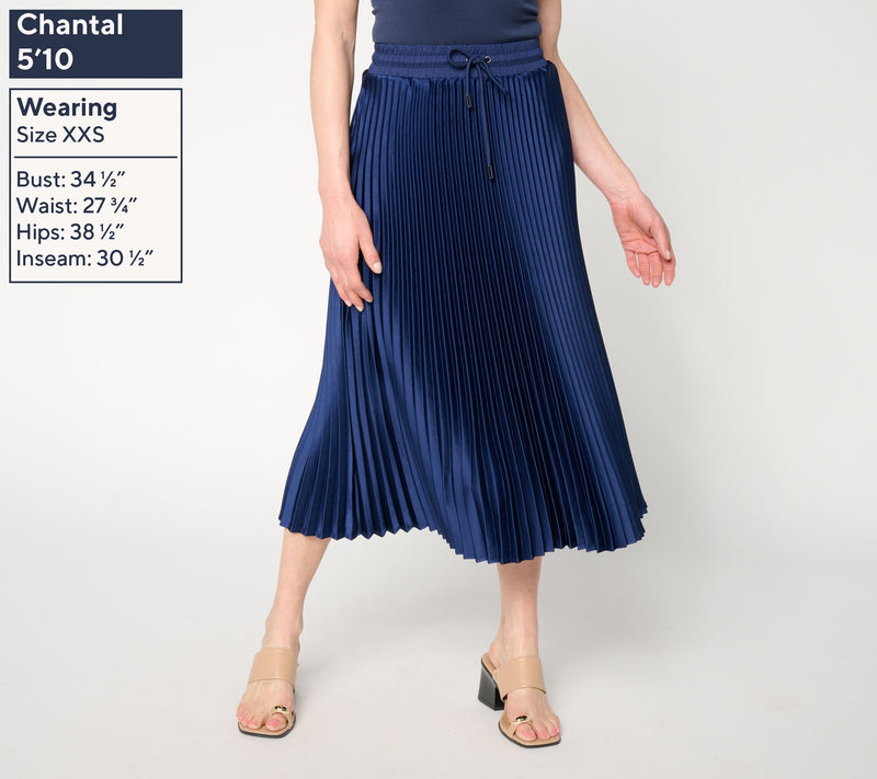 RM Studio x Rebecca Minkoff Regular Pleated Matte Satin Midi Skirt — View 6