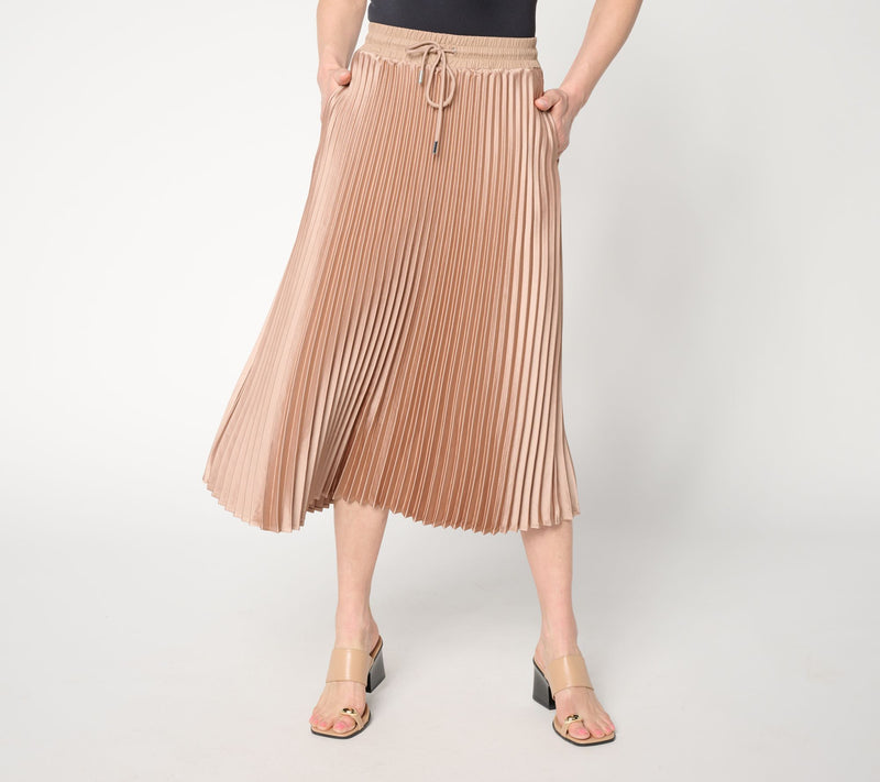 RM Studio x Rebecca Minkoff Regular Pleated Matte Satin Midi Skirt — View 5