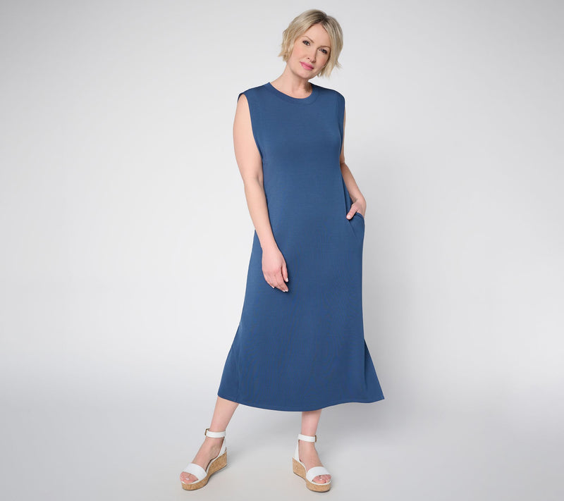 Belle by Kim Gravel Petite ScubaLuxe Maxi Dress w/ Bra Blocker — View 9