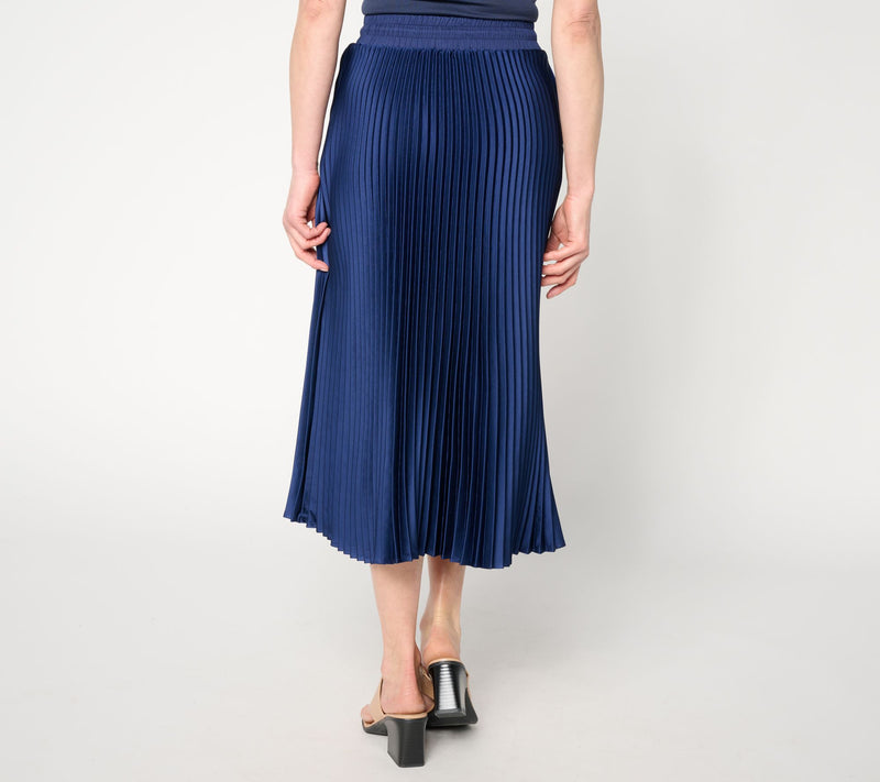 RM Studio x Rebecca Minkoff Petite Pleated Matte Satin Midi Skirt — View 7