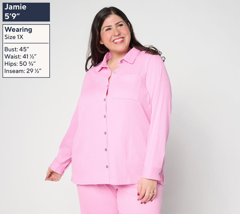 Belle by Kim Gravel Petite Packabelle Big Shirt with Pockets — View 14