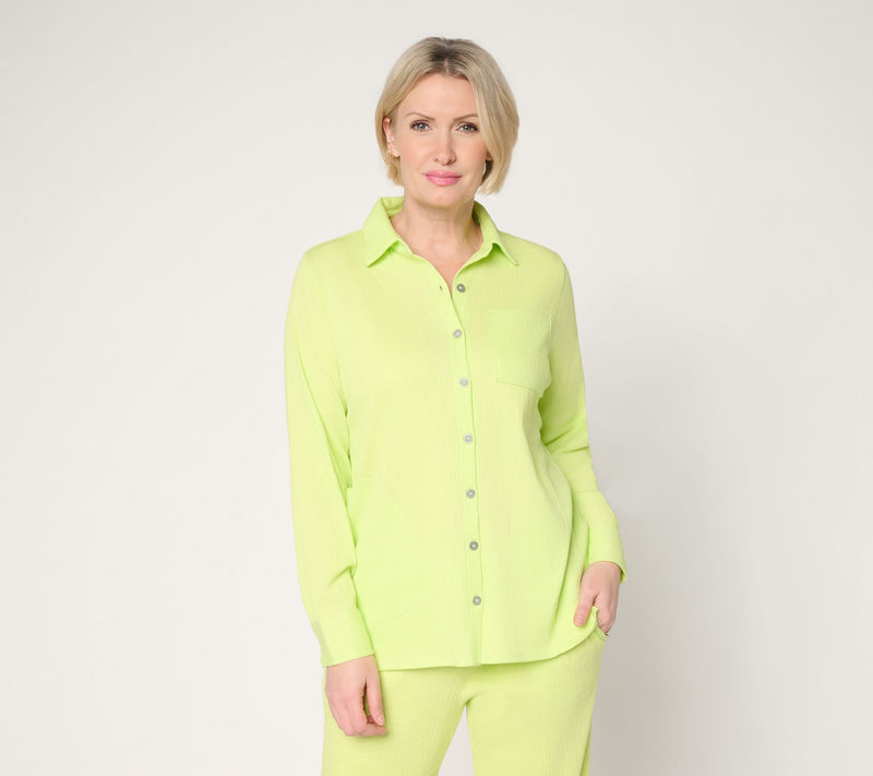 Belle by Kim Gravel Petite Packabelle Big Shirt with Pockets — View 5