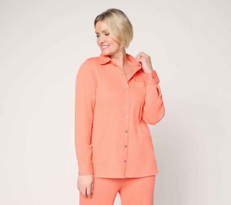 Belle by Kim Gravel Petite Packabelle Big Shirt with Pockets — View 11