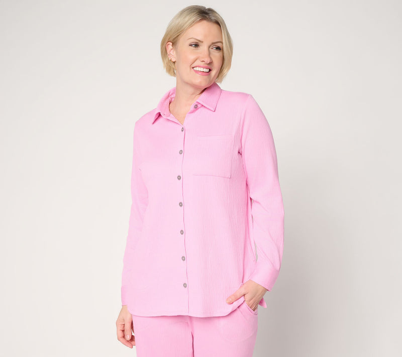 Belle by Kim Gravel Petite Packabelle Big Shirt with Pockets — View 7