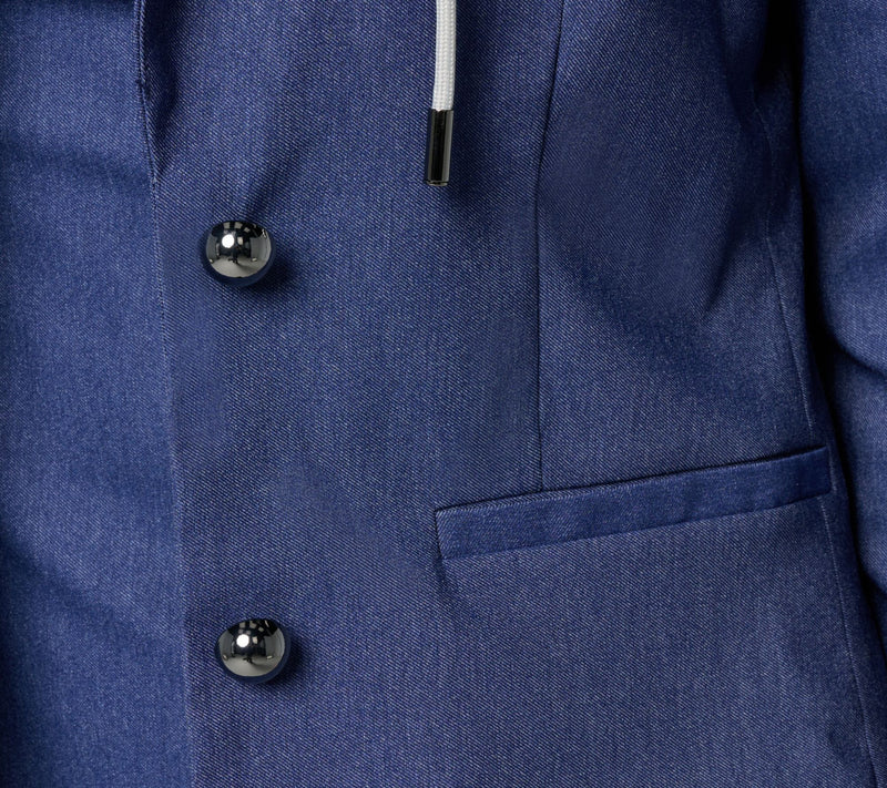 RM Studio x Rebecca Minkoff Stretch Twill Blazer with Removable Hood — View 6