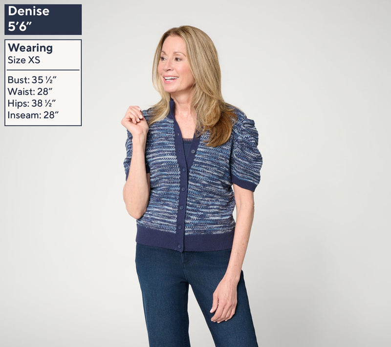 Me by Jennie Garth Multicolor Space Dyed Cardigan — View 3