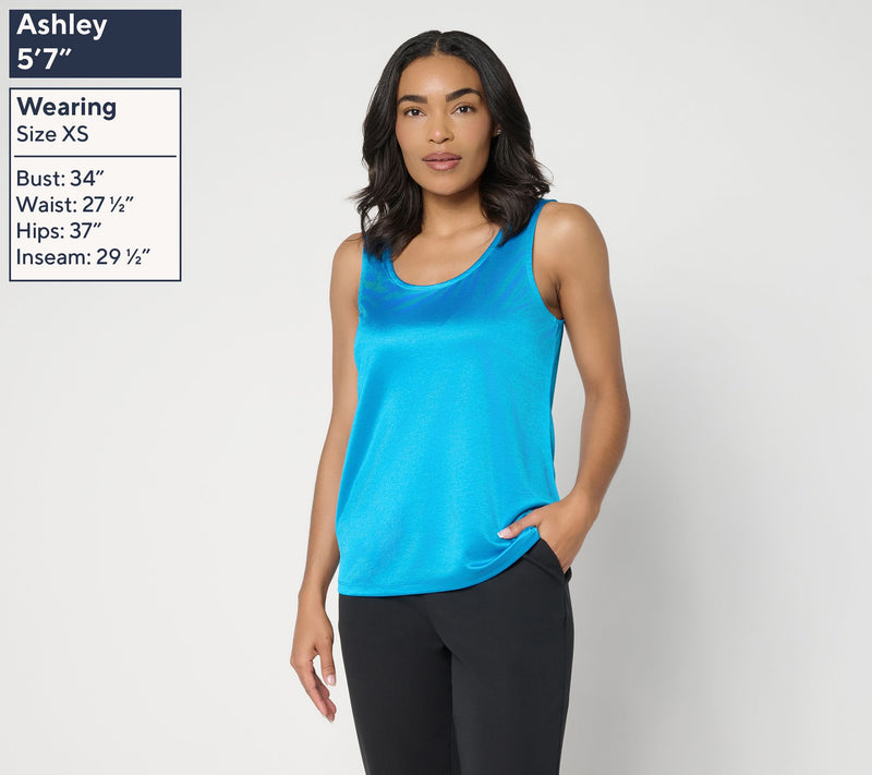 BEAUTIFUL by Lawrence Zarian Scoop Neck Satin Knit Tank Top — View 2