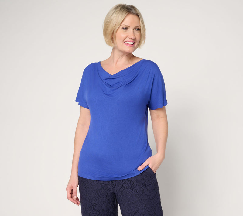 BEAUTIFUL by Lawrence Zarian Cowl Neck Cap Sleeve Top — View 11