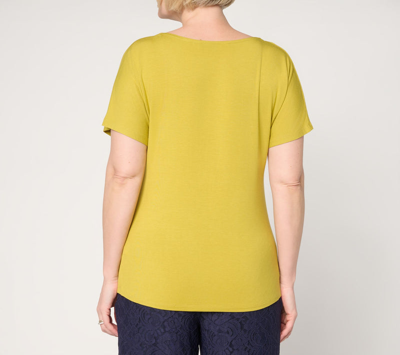 BEAUTIFUL by Lawrence Zarian Cowl Neck Cap Sleeve Top — View 4