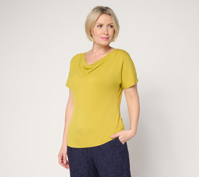 BEAUTIFUL by Lawrence Zarian Cowl Neck Cap Sleeve Top — View 12