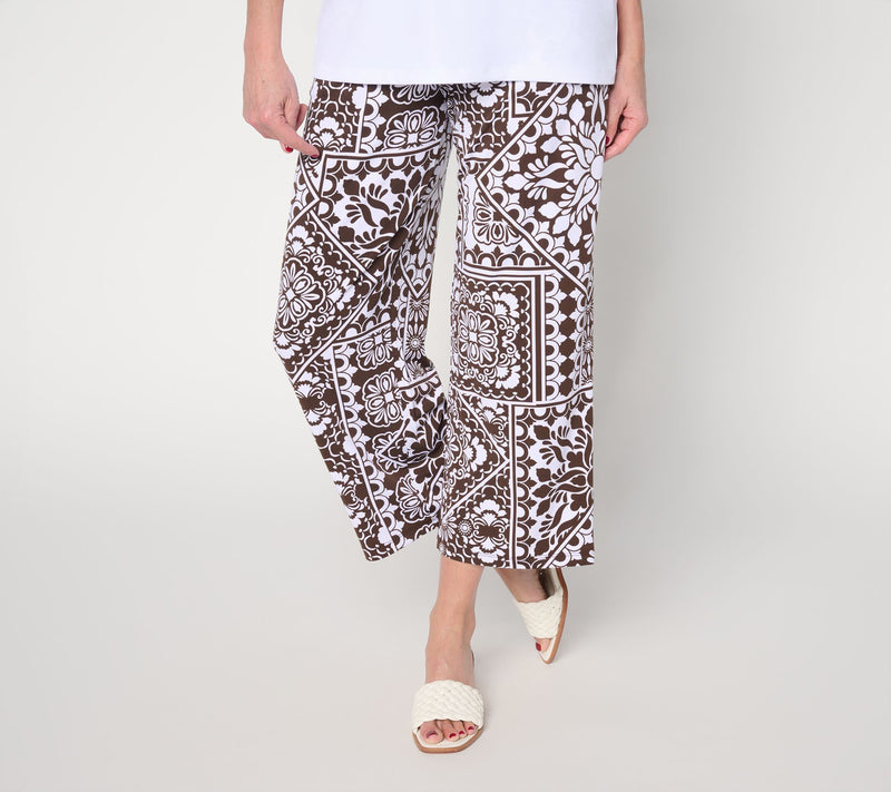 Susan Graver Regular Printed Liquid Knit Straight Leg Crop Pant — View 11