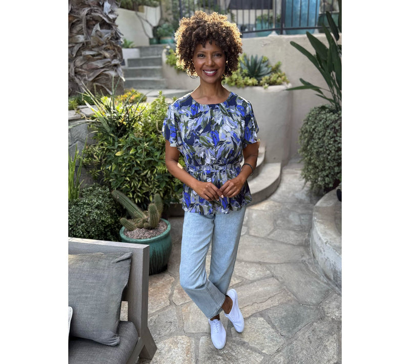 BEAUTIFUL by Lawrence Zarian Fresh Floral Georgette Blouse — View 7