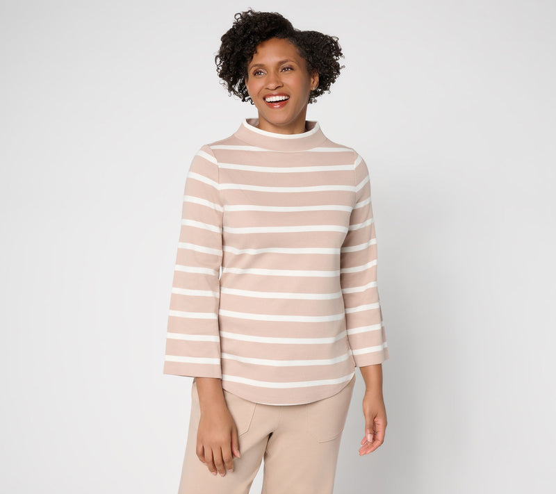Martha Stewart Signature Reg Skylands Knit Bracelet Sleeve Top — View 19