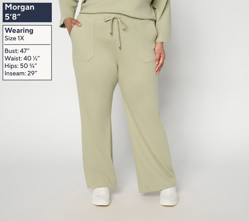Martha Stewart Signature Regular Skylands Knit Wide Leg Pants — View 3