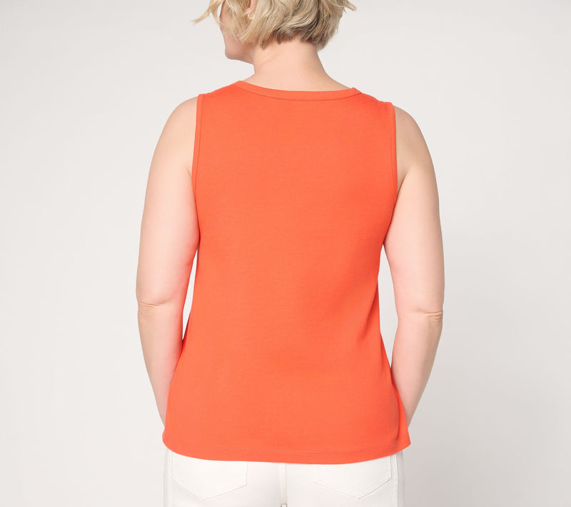 Peace Love World 100% Cotton Knit V-Neck Tank — View 4