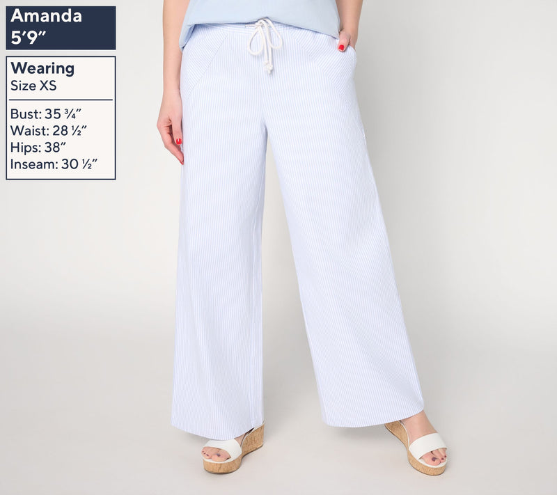 Peace Love World Regular Full Length Railroad Stripe Pants — View 3