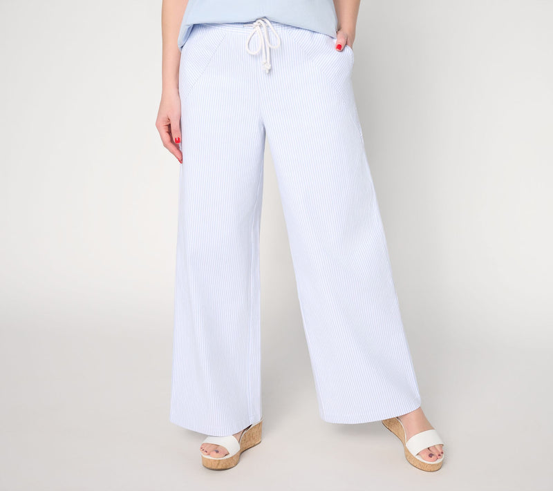 Peace Love World Petite Full Length Railraod Stripe Pants — View 10