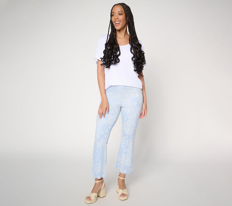 Peace Love World Petite Printed Cropped Length Pull On Pants — View 5