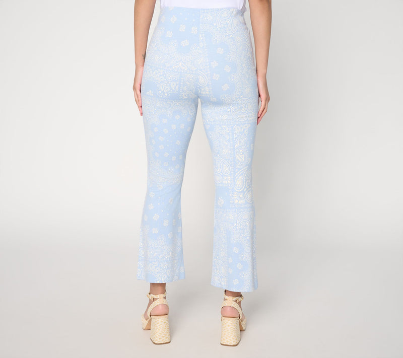 Peace Love World Tall Printed Cropped Length Pull On Pants — View 4