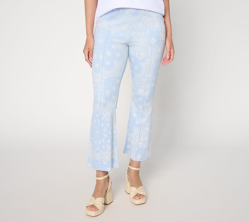 Peace Love World Tall Printed Cropped Length Pull On Pants — View 13