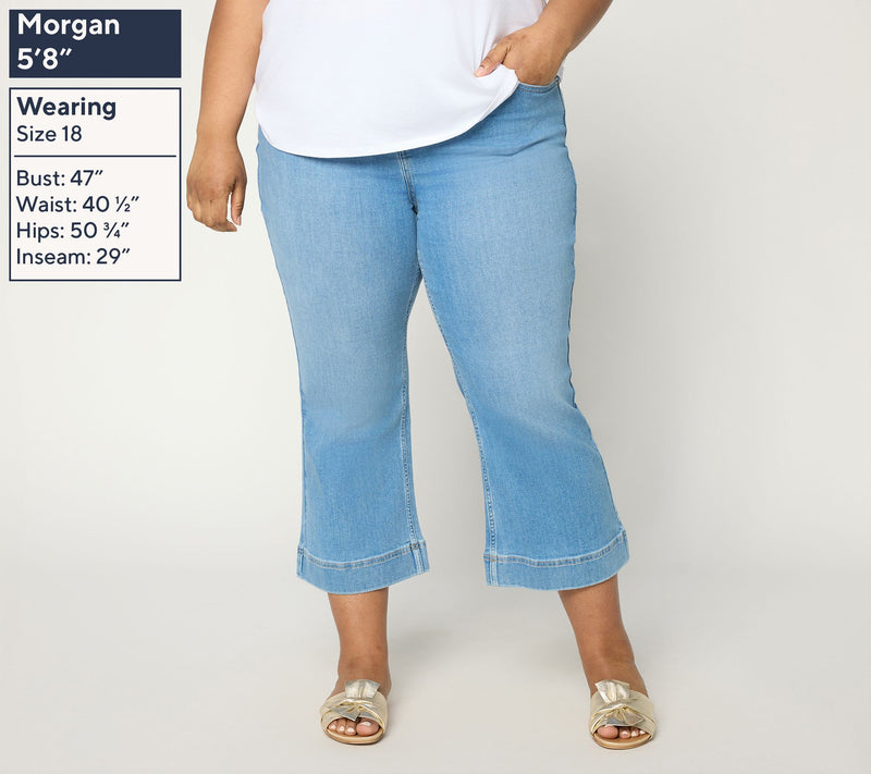 LOGO by Lori Goldstein Regular Indigo Kick Flare Jeans — View 2