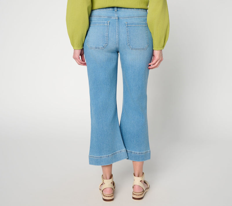 LOGO by Lori Goldstein Regular Indigo Kick Flare Jeans — View 4
