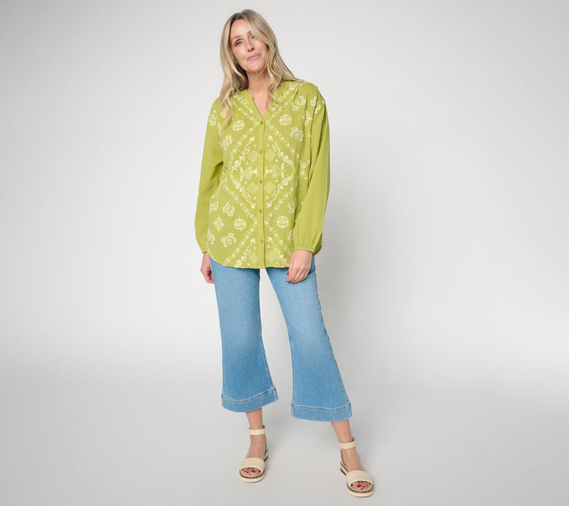 LOGO by Lori Goldstein Regular Indigo Kick Flare Jeans — View 5