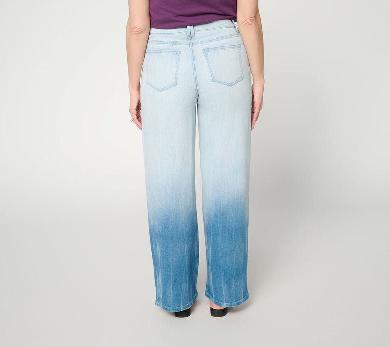LOGO by Lori Goldstein Tall Wide Leg Jean with Dye Effect — View 7