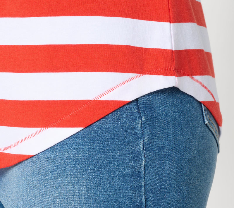 AnyBody Cozy Knit Jersey Striped Muscle Tee — View 6
