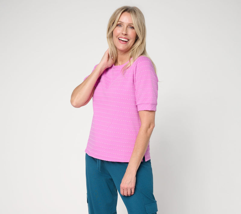 AnyBody Dobby French Terry Scoop Neck Top — Main view