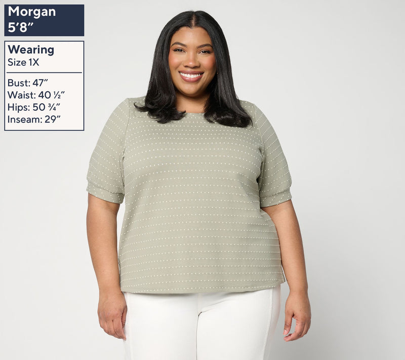 AnyBody Dobby French Terry Scoop Neck Top — View 2