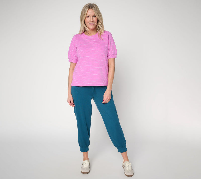 AnyBody Dobby French Terry Scoop Neck Top — View 5
