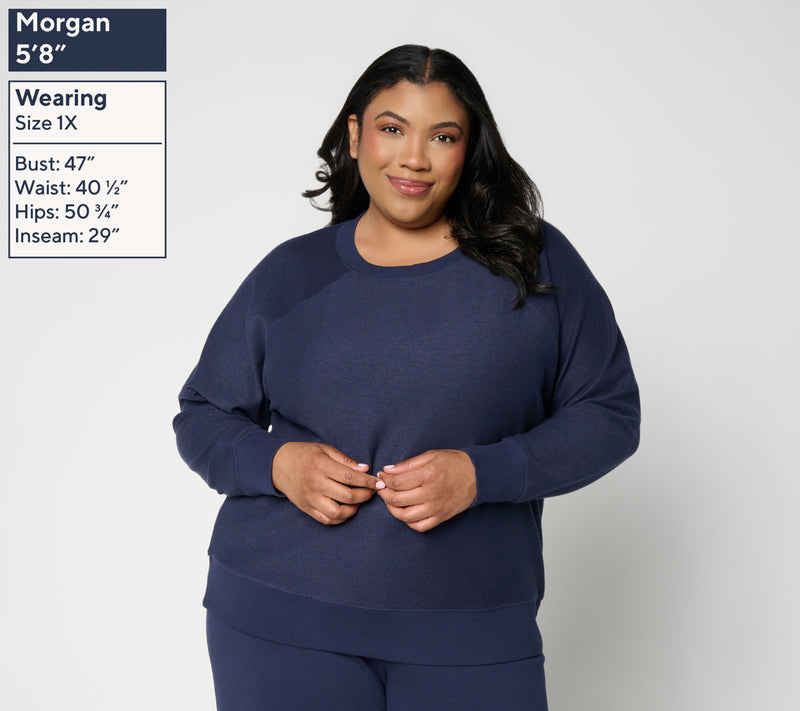 Studio Park x Amy Stran Long Sleeve Reverse French Terry Pullover — View 2