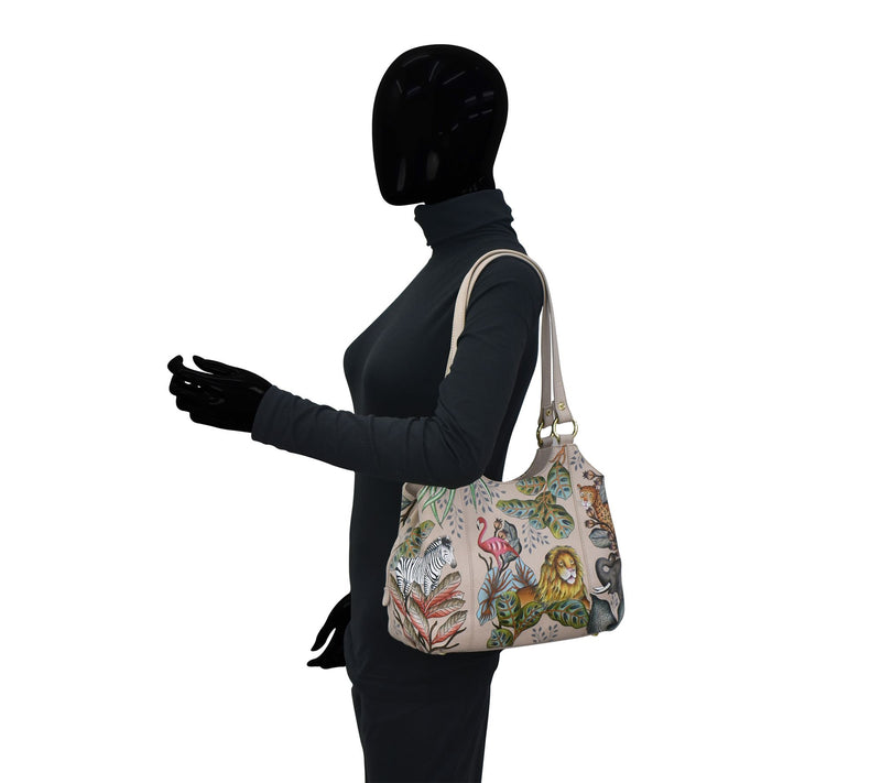 Anuschka Painted Leather Triple CompartmentSatchel — View 3