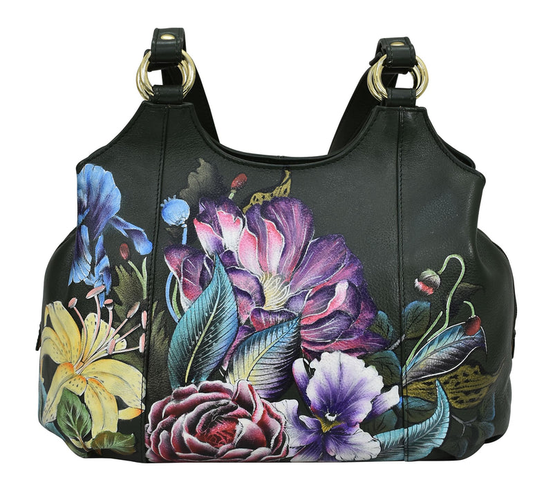 Anuschka Painted Leather Triple CompartmentSatchel — View 8