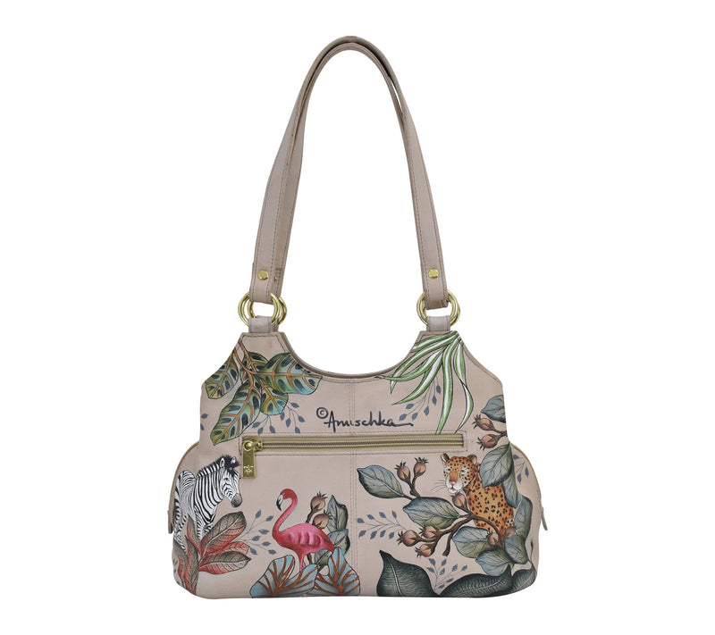 Anuschka Painted Leather Triple CompartmentSatchel — View 2