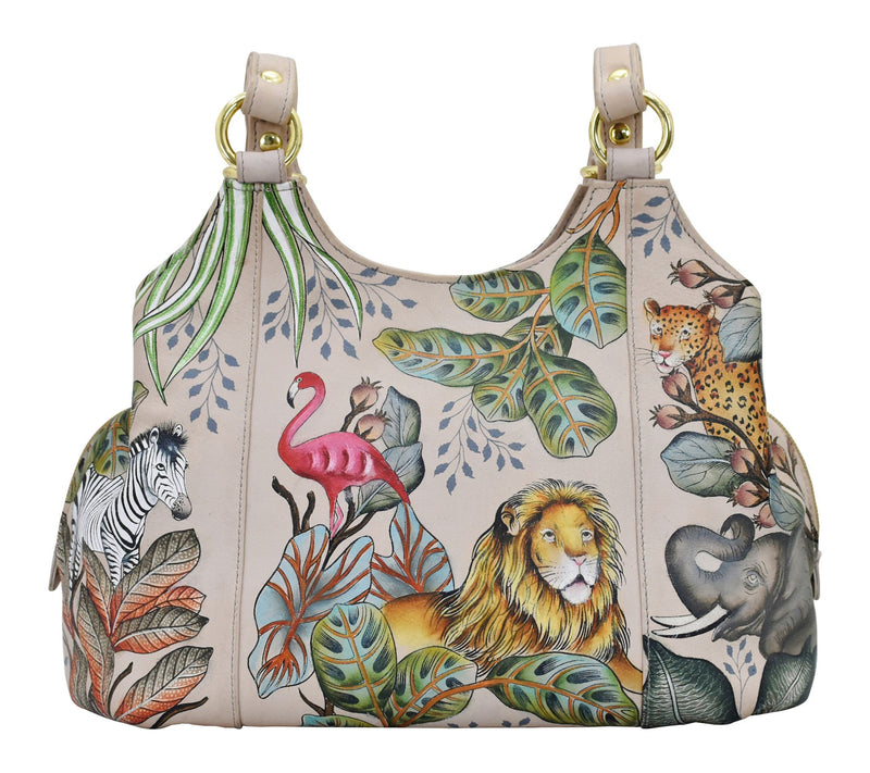 Anuschka Painted Leather Triple CompartmentSatchel — View 9