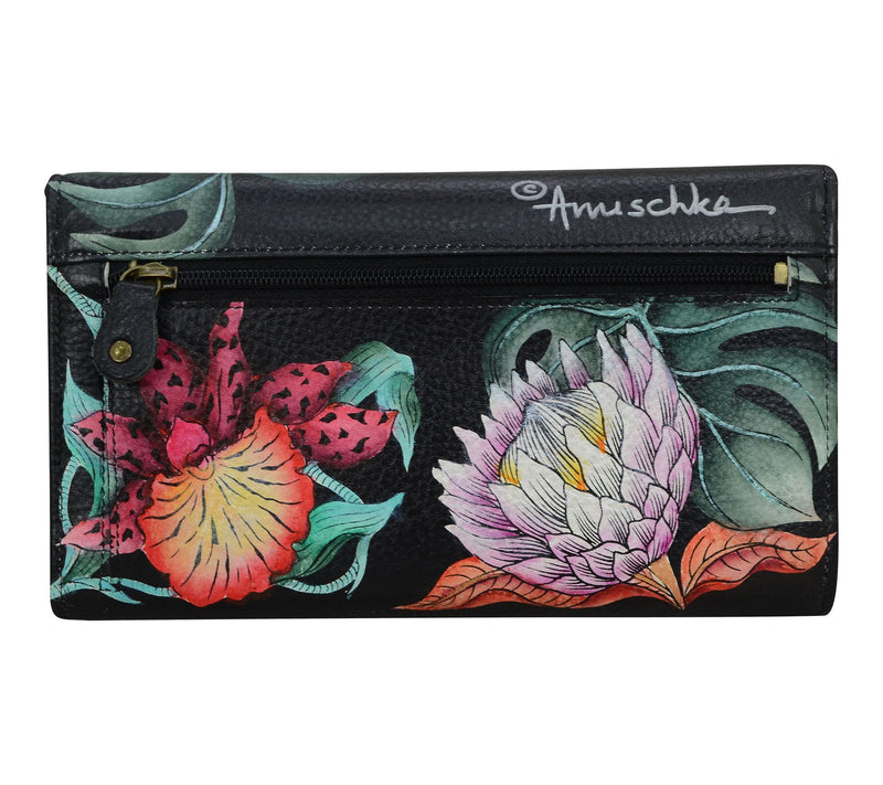 Anuschka Painted Leather Checkbook Clutchwith FID — View 2