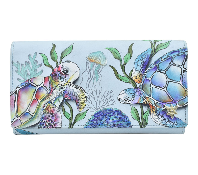 Anuschka Painted Leather Three Fold Wallet — Main view
