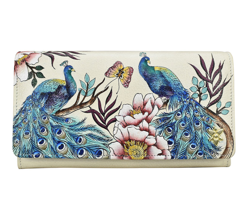 Anuschka Painted Leather Accordion Flap Wallet — View 13