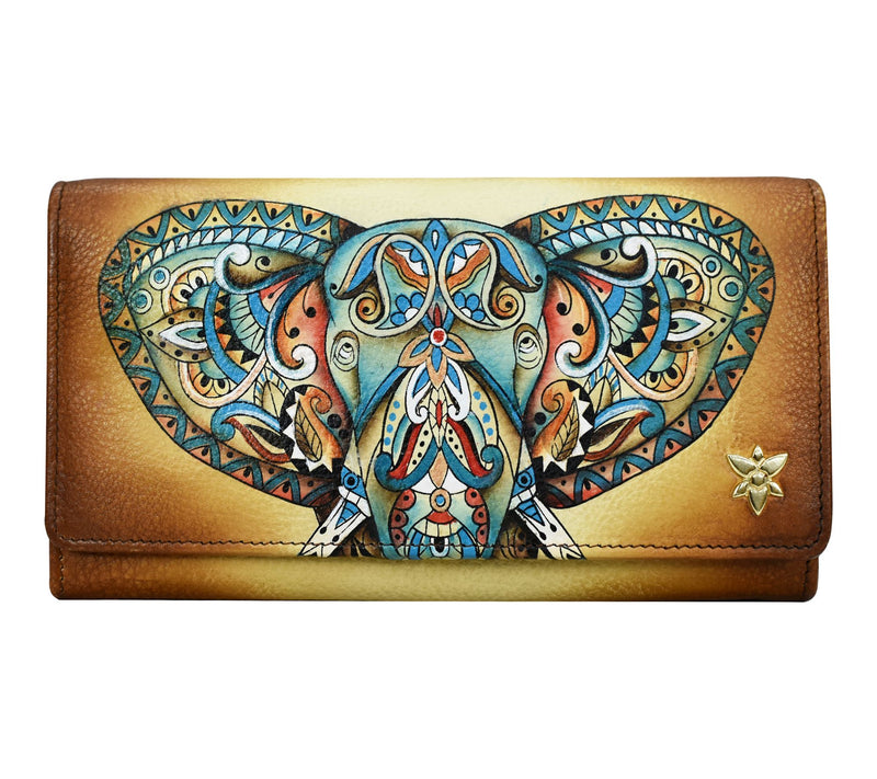 Anuschka Painted Leather Accordion Flap Wallet — View 19