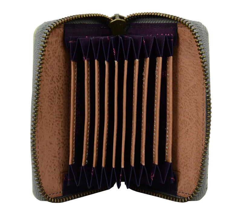 Anushcka Painted Leather Accordion Style Card Holder — View 3