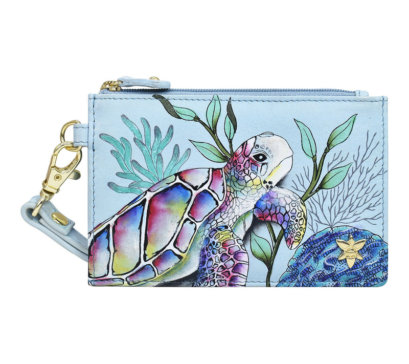Anuschka Painted Leather Card Holder with Wristlet — View 11