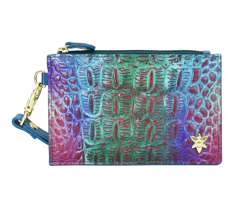 Anuschka Painted Leather Card Holder with Wristlet — View 14