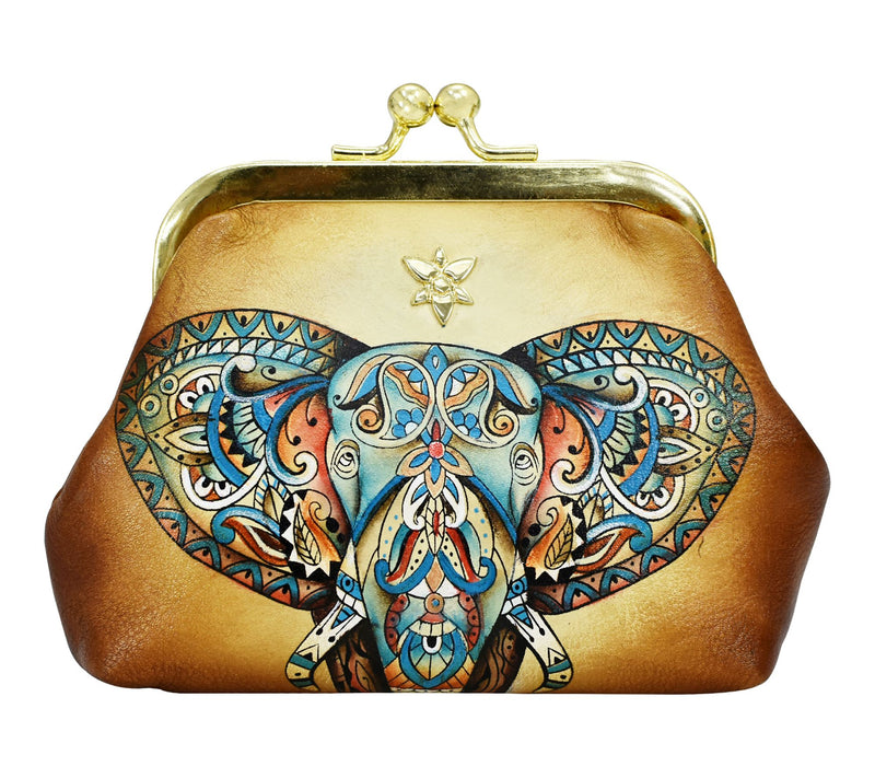 Anushcka Painted Leather Clasp Pouch With Key Fobs — View 10